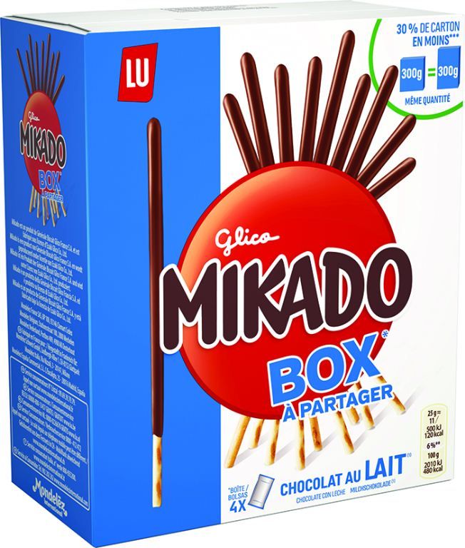 Mikado chocolat au lait en boîte 300 g LU - Grossiste Biscuits en