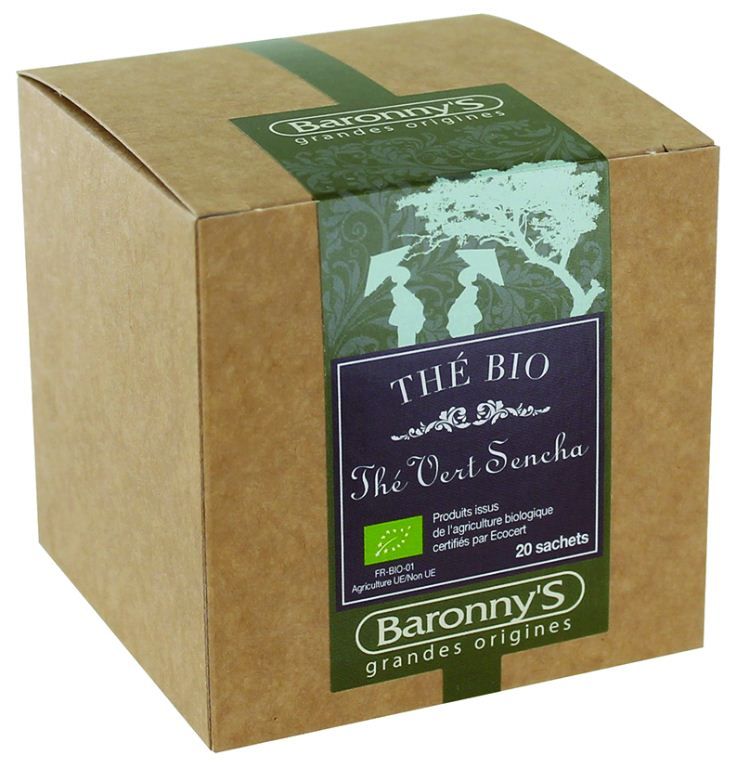 Thé Sencha Bio - BARONNY'S - Boite de 20 sachets