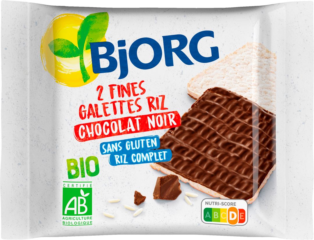 Galettes de riz au chocolat noir Bio X2 - BJORG - Carton de 36 sachets