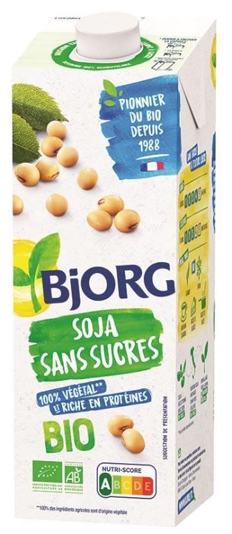 Boisson au soja nature Bio - BJORG - Carton de 12 briques