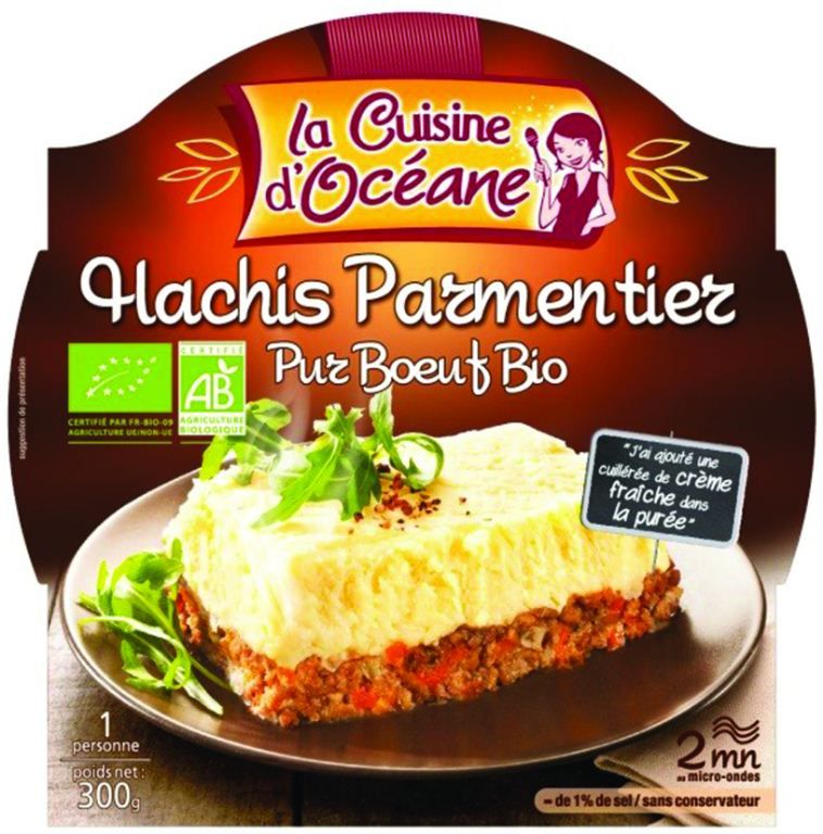 Hachis parmentier Bio - LA CUISINE D'OCEANE - Carton de 11 barquettes