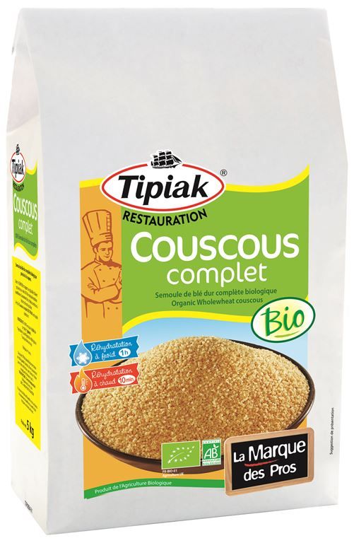 Semoule couscous complet Bio - TIPIAK® RESTAURATION - Sac de 5 kg