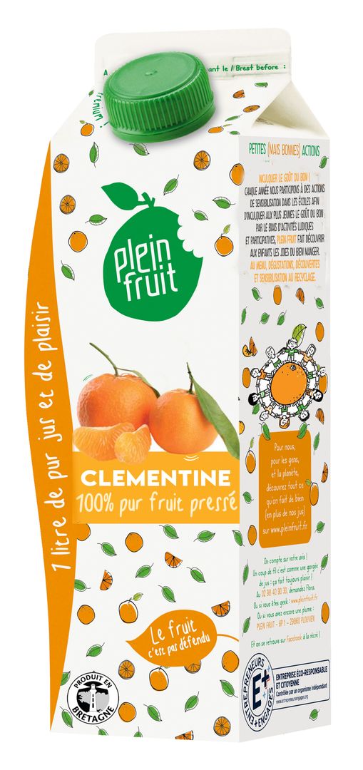 Pur jus de clémentine - PLEIN FRUIT - Carton de 6 briques