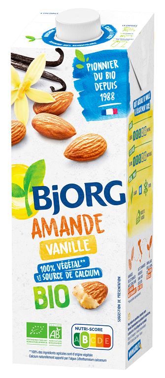 Lait d'amande vanille Bio - BJORG - Carton de 12 briques