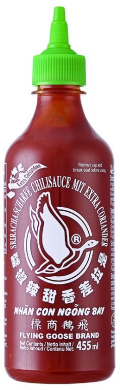 Sauce piment coriandre Sriracha - FLYING GOOSE - Flacon de 455 ml