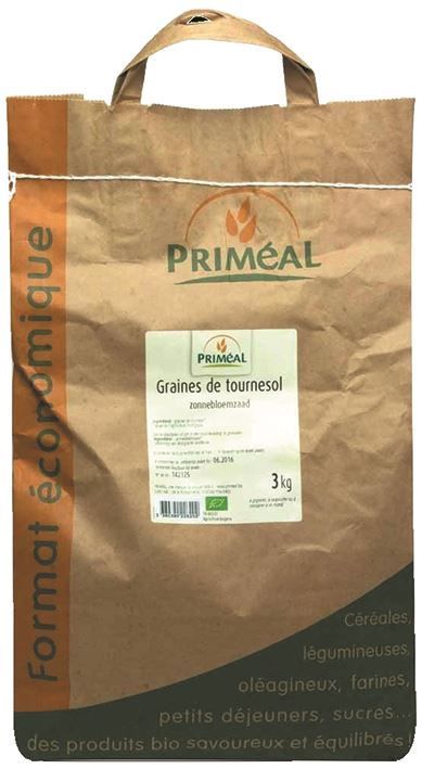 Graines de tournesol Bio - PRIMEAL - Sac de 3 kg