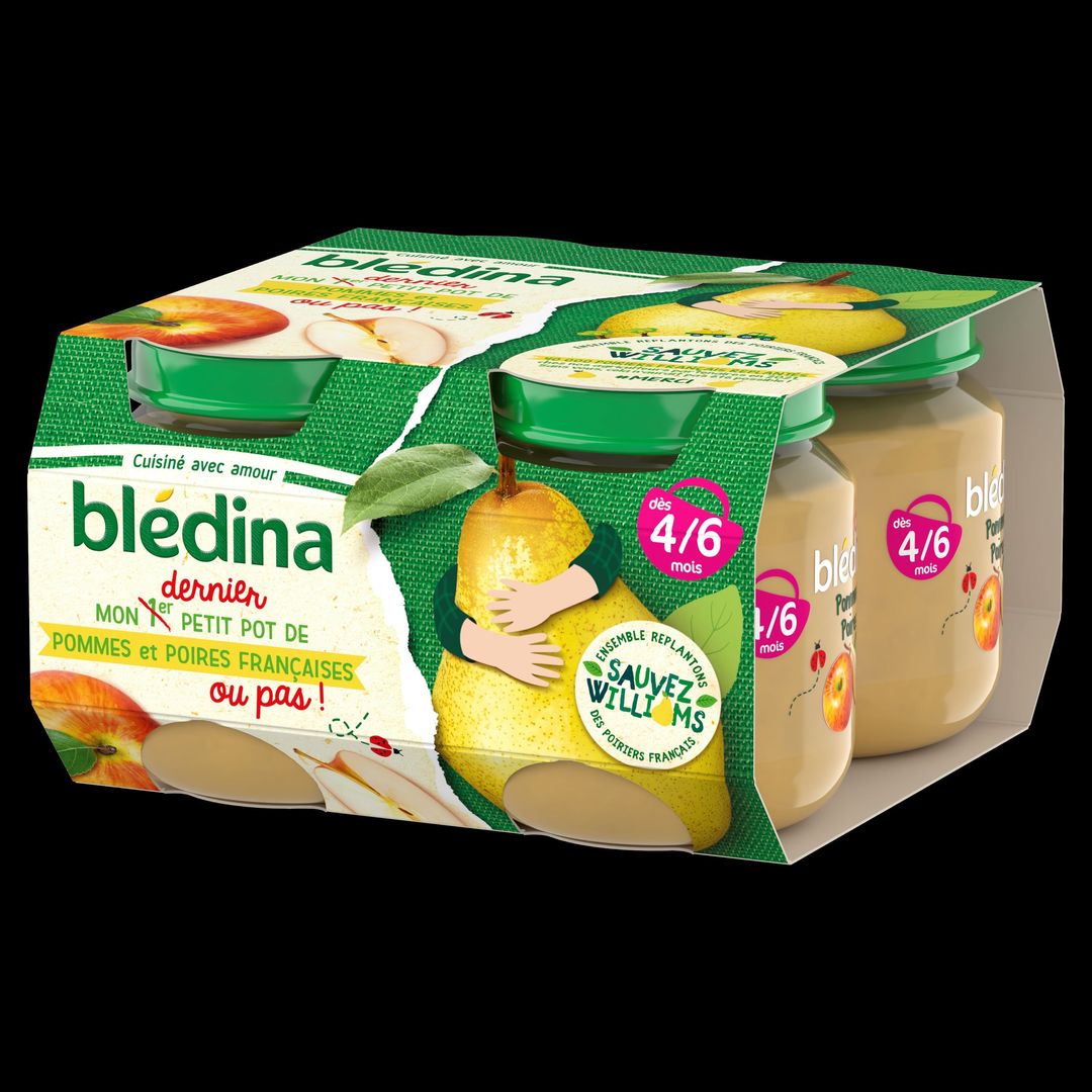 Purée de pommes et de poires dès 4 mois - BLEDINA - Carton de 24 pots