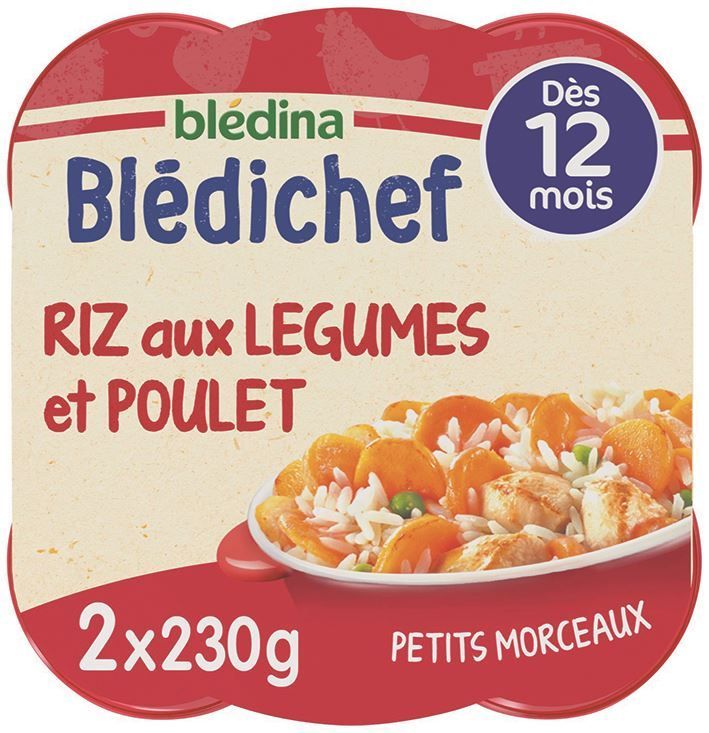 Méli mélo de légumes, riz et poulet dès 12 mois Blédichef - BLEDICHEF - Carton de 8 unités