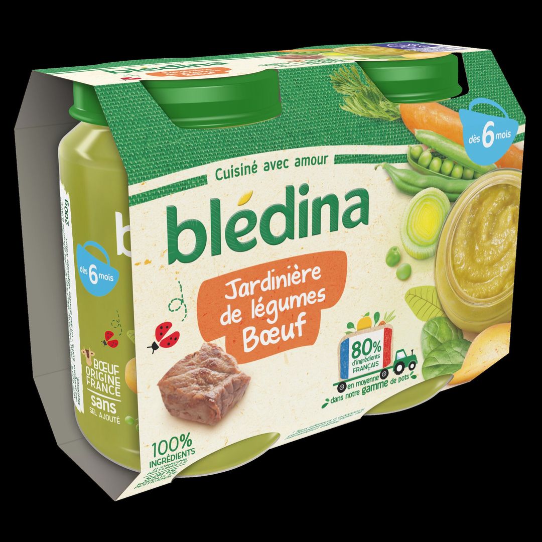 Purée jardinière de légumes et boeuf dès 6 mois - BLEDINA - Carton de 12 pots