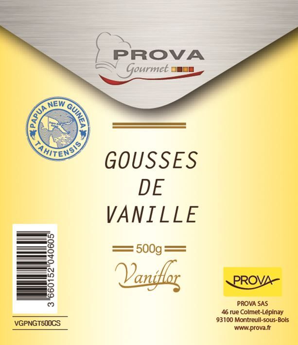 Gousses de vanille Tahitensis - PROVA - Boite de 500 g