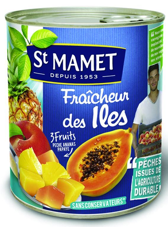 Mélange 3 fruits au sirop léger Fraicheur des Iles - ST MAMET - Boite 3/1