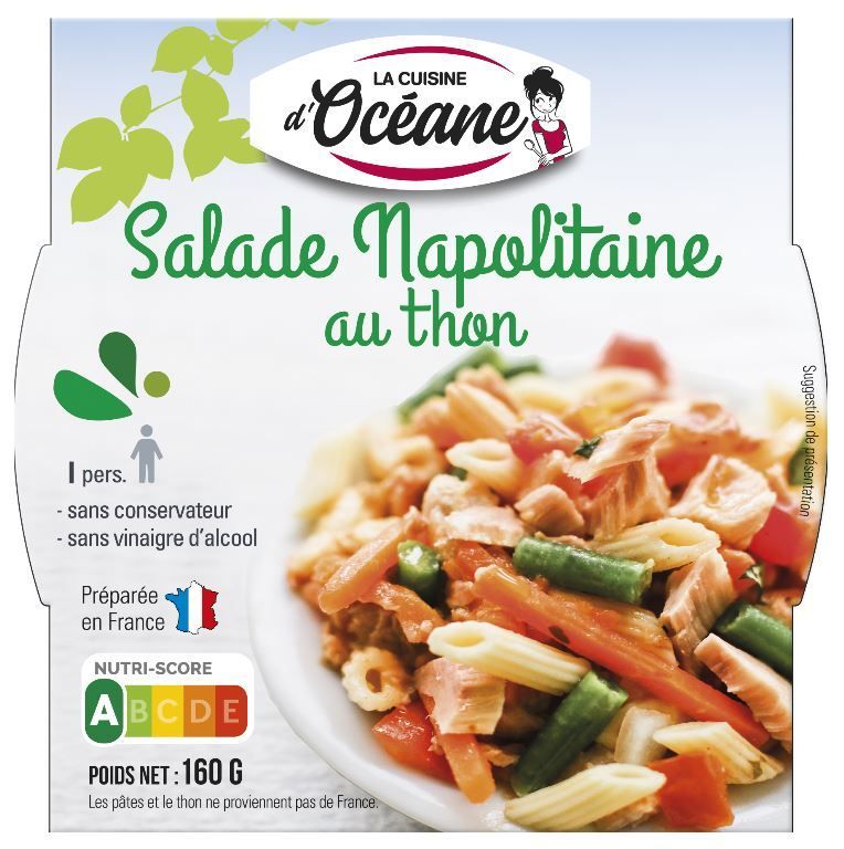 Salade napolitaine au thon - LA CUISINE D'OCEANE - Carton de 12 unités