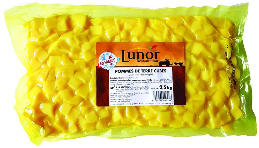 Pommes de terre en cubes CE2 - LUNOR - Carton de 10 kg