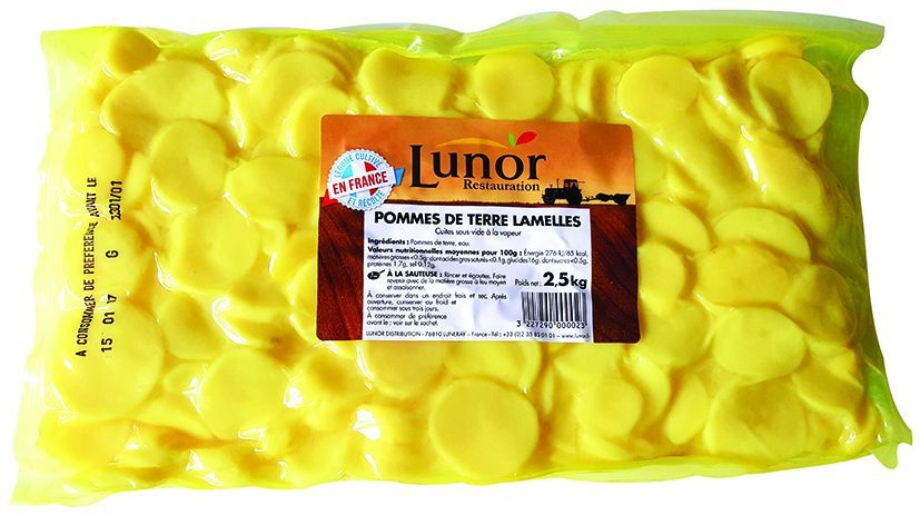 Pommes de terre en lamelles CE2 - LUNOR - Carton de 10 kg