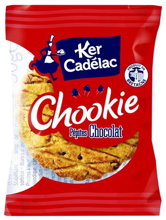 Grande galette aux pépites de chocolat Chookie - KER CADELAC - Carton de 180 sachets