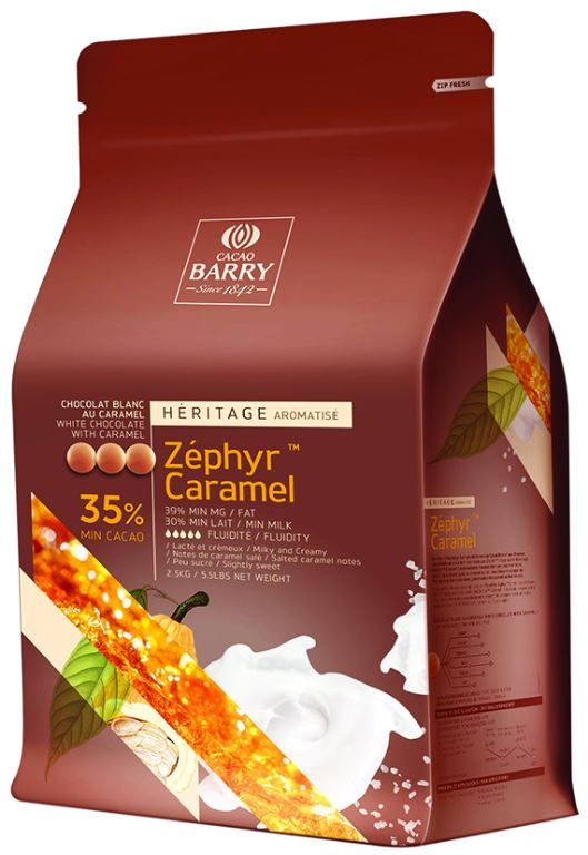 Chocolat blanc 35% pistoles Caramel Zephyr - BARRY - Sac de 2,5 kg