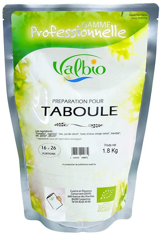 Préparation pour taboulé Bio - VALBIO - Carton de 3 poches