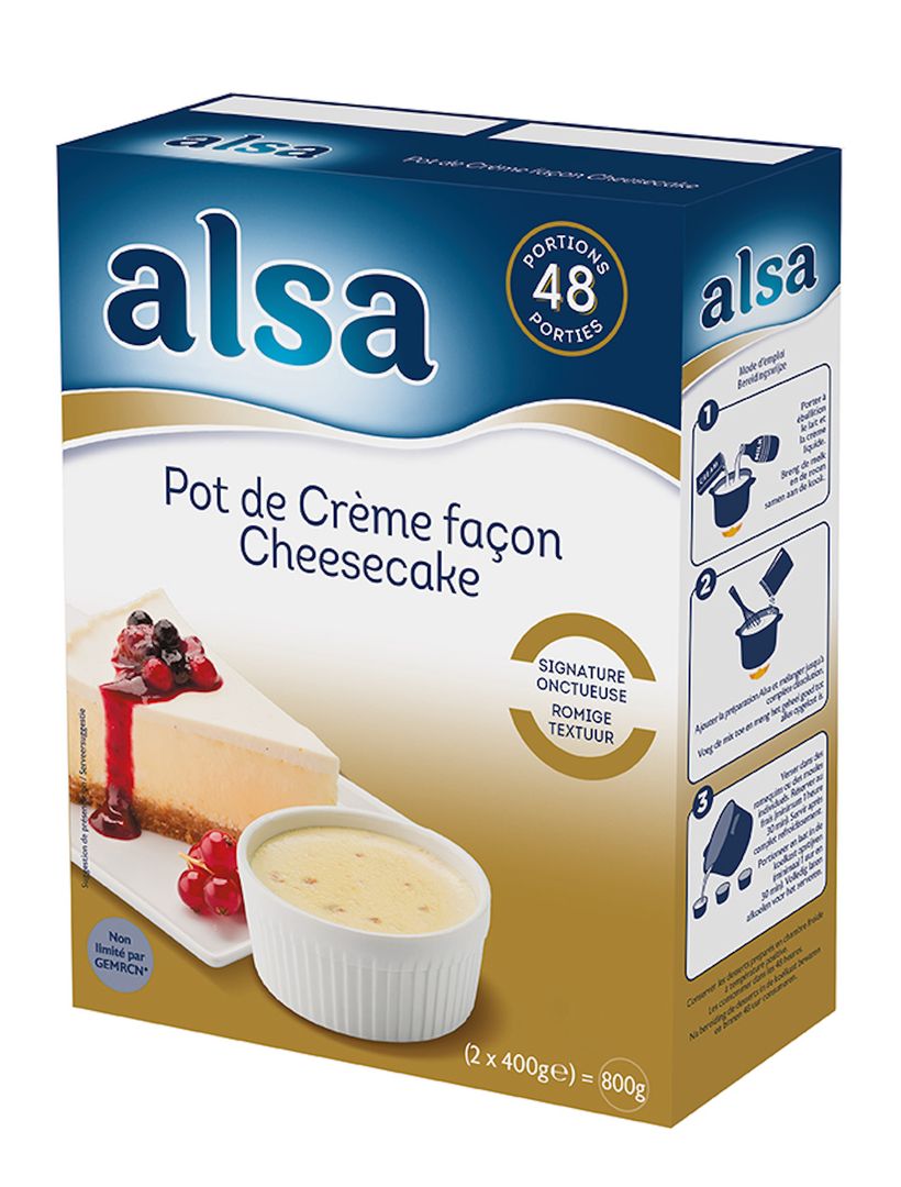 Pot de crème façon cheesecake - ALSA - Boite de 800 g