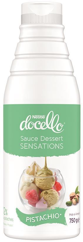 Sauce dessert Sensation saveur pistache - NESTLE DOCELLO - Bouteille de 750 g