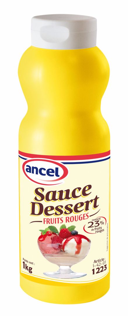 Sauce dessert saveur fruits rouges - ANCEL - Flacon de 1 kg