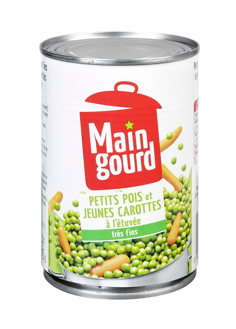 Petits pois très fins et carottes - MAINGOURD - Boite 1/2