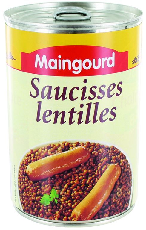 Saucisses et lentilles préparées - MAINGOURD - Boite 1/2