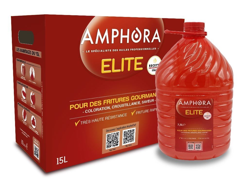 Huile de friture végétale Elite - AMPHORA - Bidon de 7,5 L