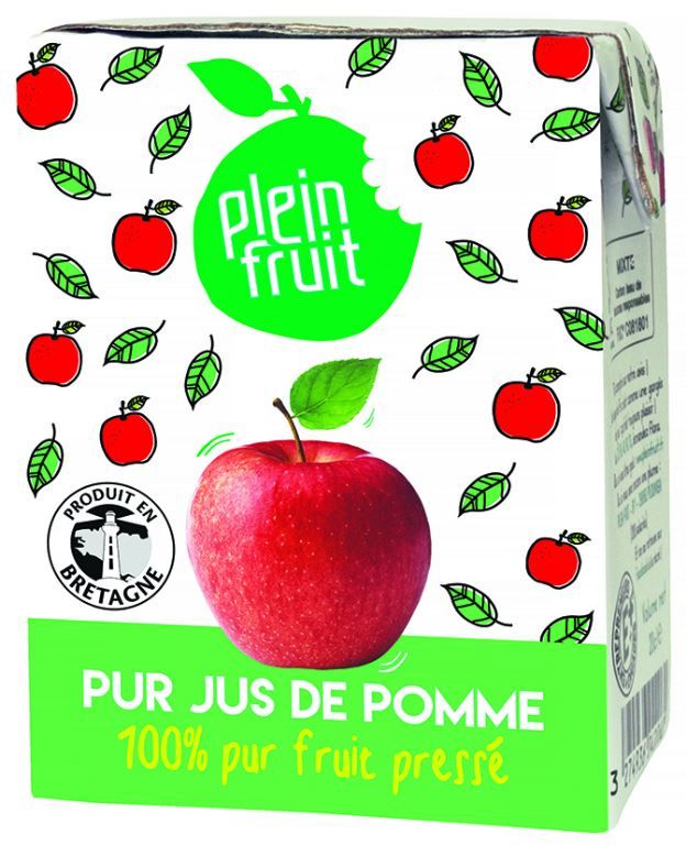 Jus de pomme Premium - PLEIN FRUIT - Carton de 24 briques