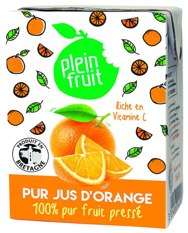 Jus D Orange Premium Plein Fruit Carton De 24 Briques Jus De Fruits