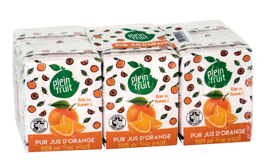 Jus d'orange Premium - PLEIN FRUIT - Carton de 24 briques