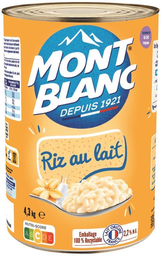 Riz au lait à la vanille - MONT BLANC - Boite 5/1