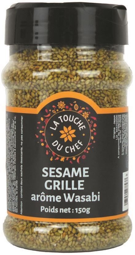 Sésame grillé arôme wasabi - LA TOUCHE DU CHEF - Pot de 150 g