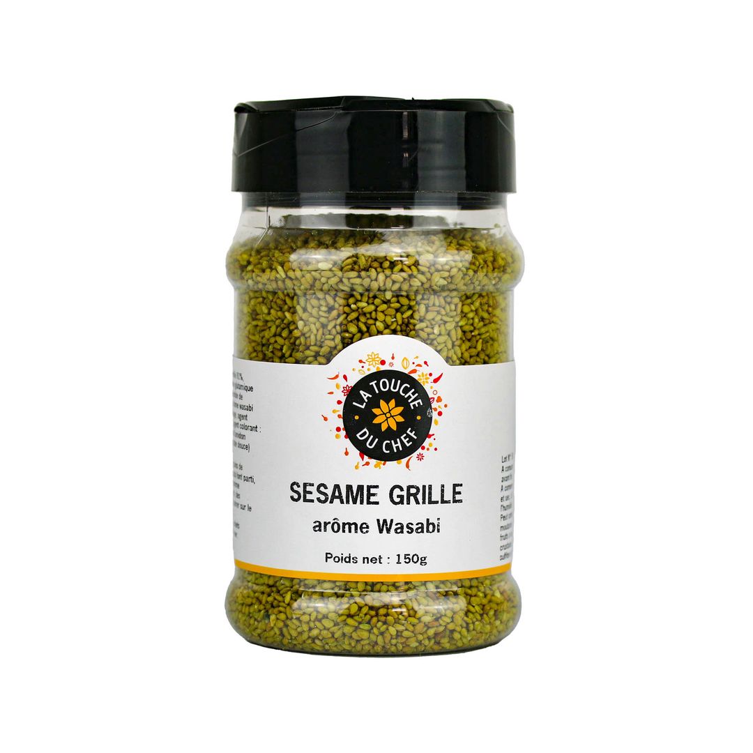 Sésame grillé arôme wasabi - LA TOUCHE DU CHEF - Pot de 150 g