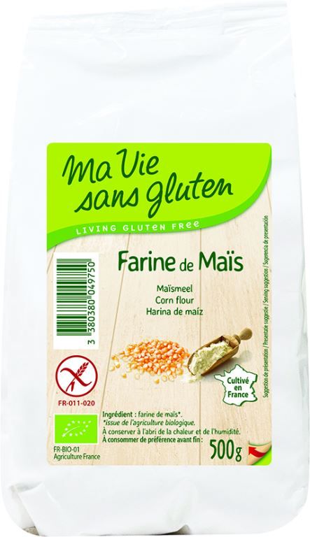 Farine de maïs sans gluten Bio - MA VIE SANS GLUTEN - Carton de 6 sachets