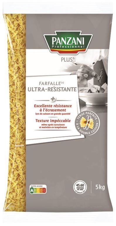 Farfalle ultra-résistantes Plus+ - PANZANI SOLUTIONS - Sac de 5 kg