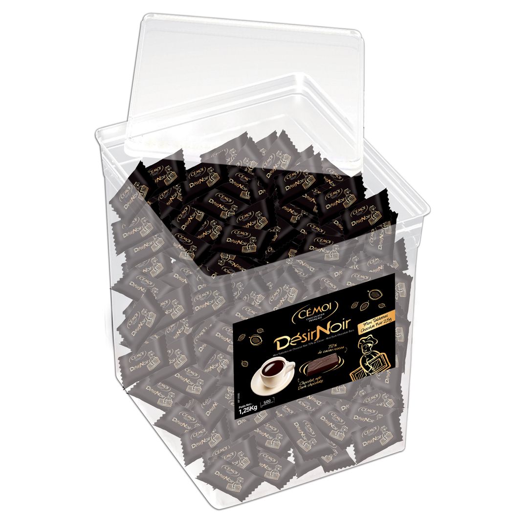 Napolitain chocolat noir 72% - CEMOI - Boite de 1,25 kg