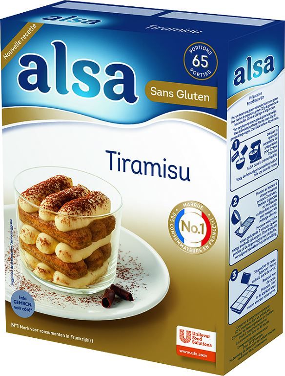 Crème pour tiramisu sans gluten - ALSA - Boite de 490 g