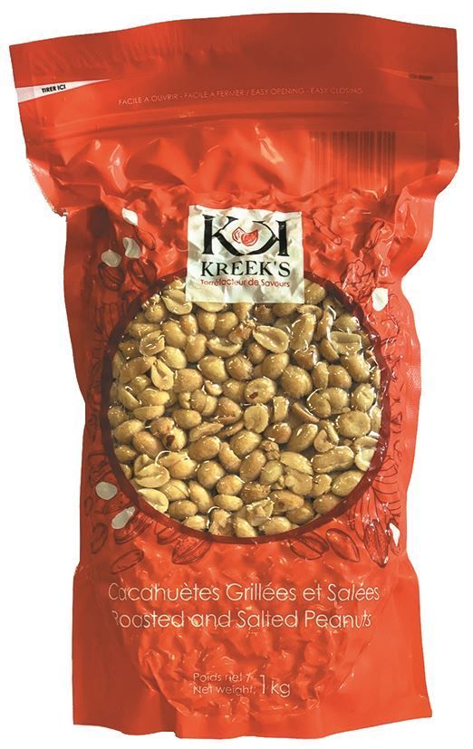 Cacahuètes grillées et salées - KREEK'S - Sachet de 1 kg