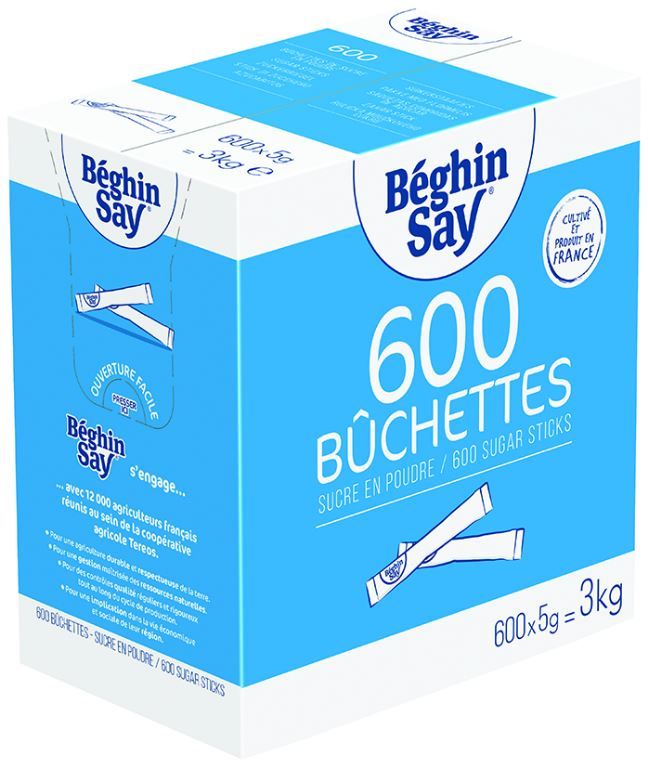 Bûchettes de sucre en poudre - boîte de 600