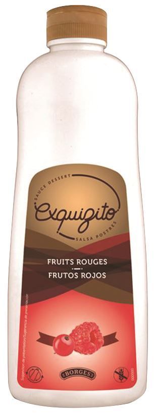 Sauce dessert saveur fruits rouges - EXQUIZITO - Bouteille de 1 kg