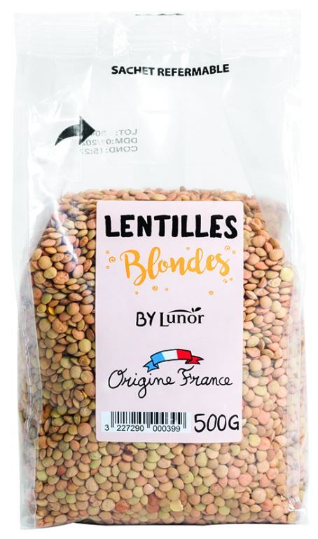 Lentilles blondes - BY LUNOR - Sachet de 500 g