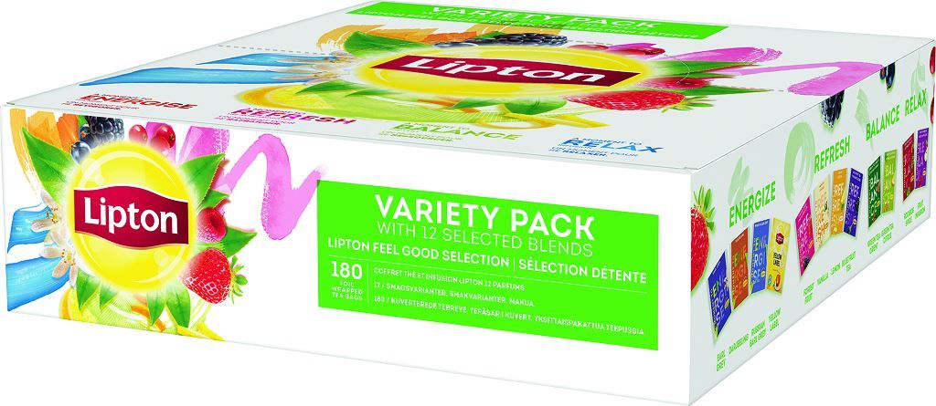 Coffret thés et infusions 12 variétés - LIPTON - Boite de 180 sachets