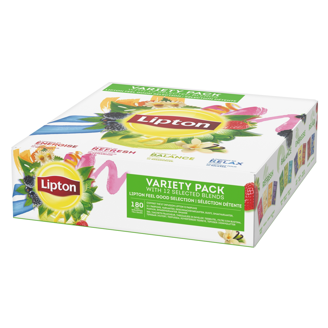 Coffret thés et infusions 12 variétés - LIPTON - Boite de 180 sachets