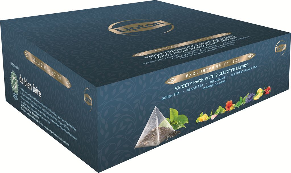 Coffret thés et infusions 9 variétés - LIPTON - Boite de 108 sachets