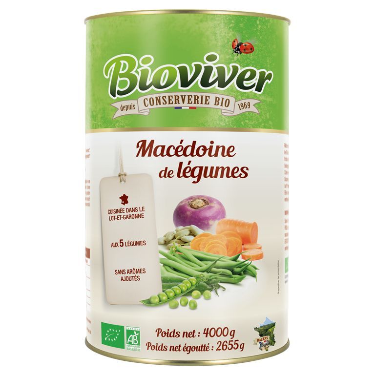 Macédoine de légumes bio - BIOVIVER - Boite 5/1
