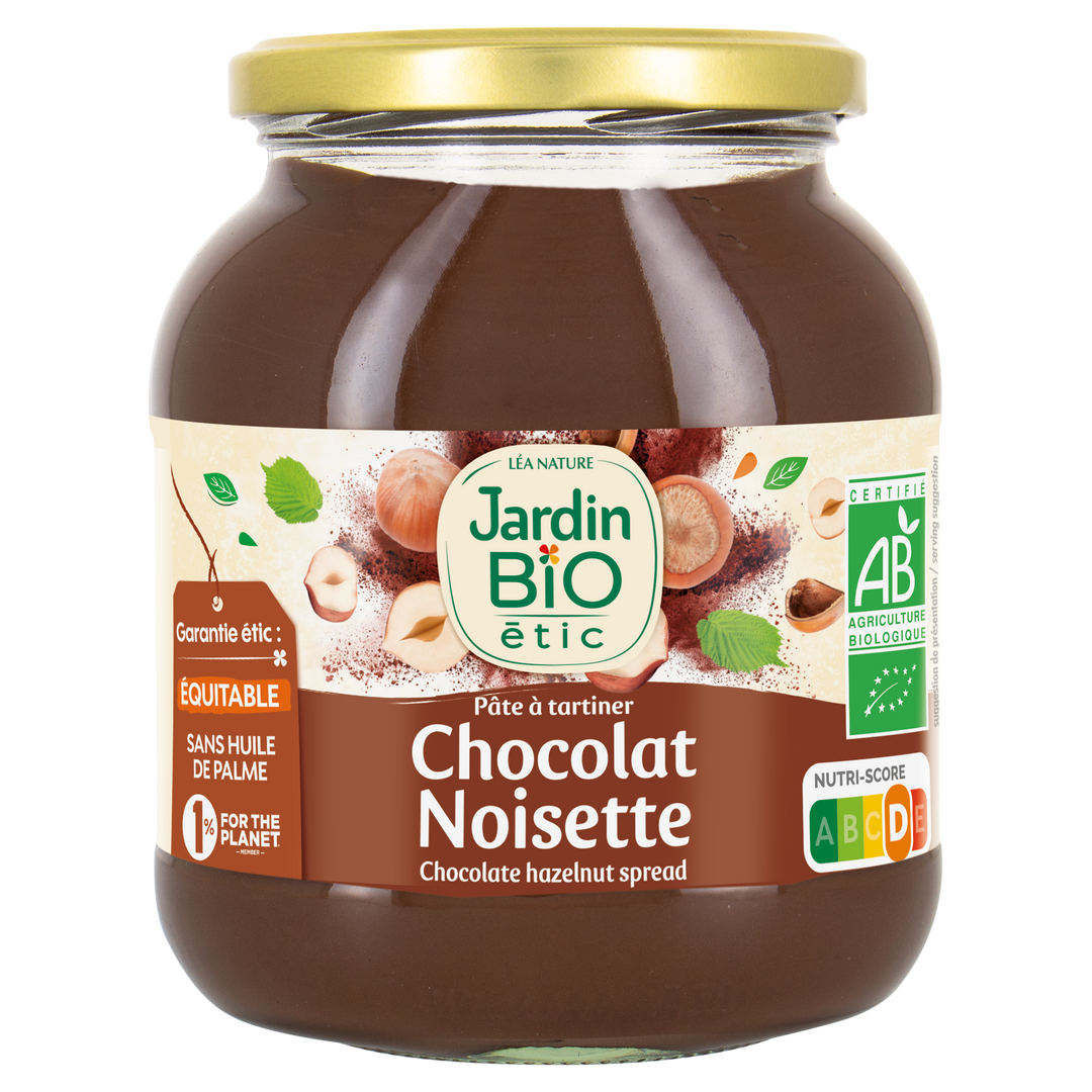 Pâte à tartiner choco noisettes sans gluten Bio - JARDIN BIO - Pot de 750 g