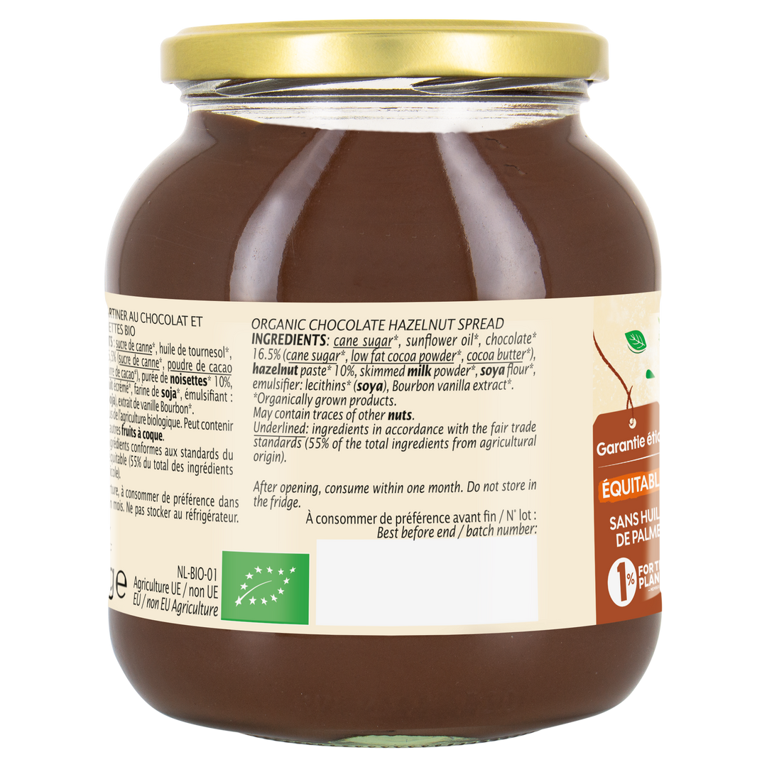 Pâte à tartiner choco noisettes sans gluten Bio - JARDIN BIO - Pot de 750 g