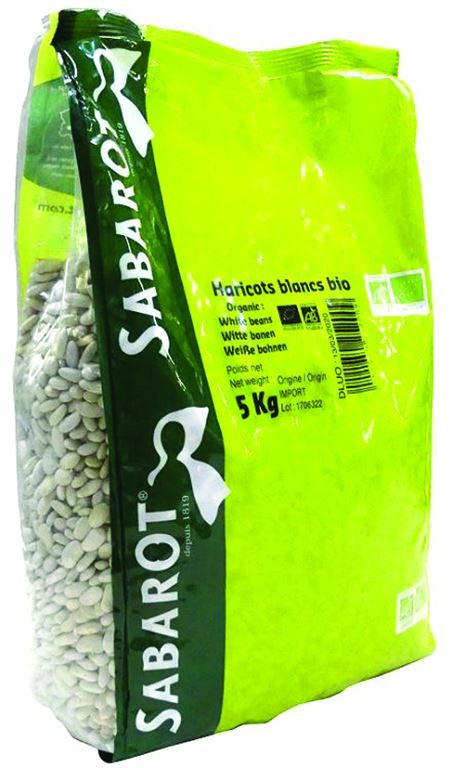 Haricots blancs Bio - SABAROT - Sac de 5 kg