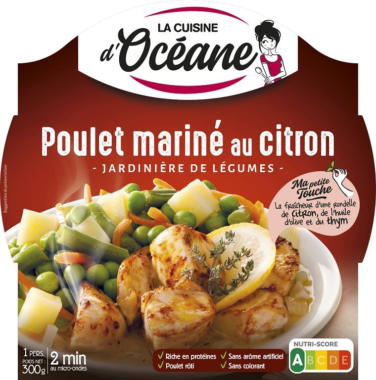 Poulet mariné au citron et légumes du jardin - LA CUISINE D'OCEANE - Carton de 10 barquettes