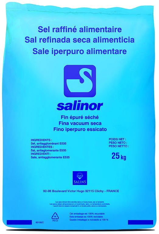 Sel fin raffiné - SALINOR - Sac de 25 kg